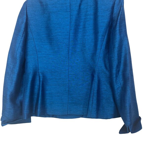 Jones Wear Womens Metallic Royal Blue Button-Front Suit Jacket Size 10 Formal - Picture 12 of 13